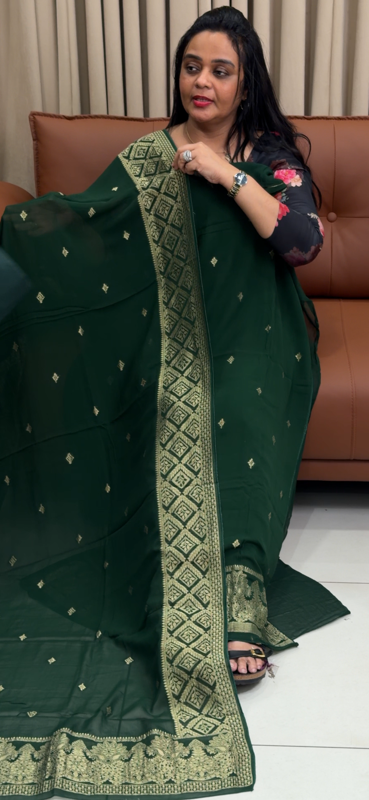 VISCOSE GEORGETTE UNSTITCHED SALWAR SUITS - IHA 34911