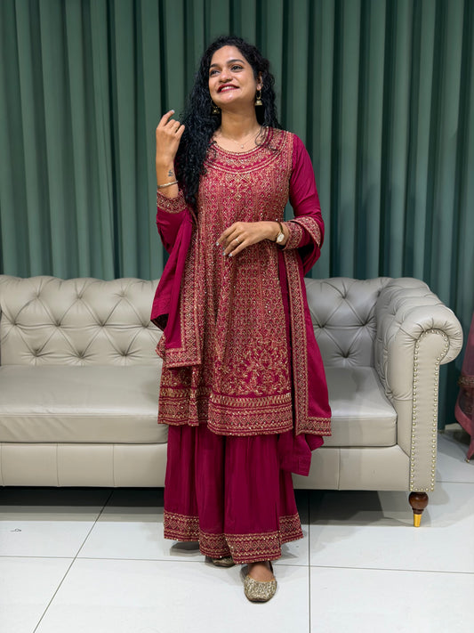 PARTY WEAR TOP, BOTTOM AND DUPATTA - IHA 29755