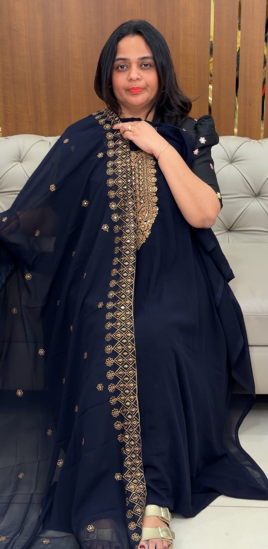 FAUX GEORGETTE UNSTITCHED SALWAR SUITS - IHA 29864