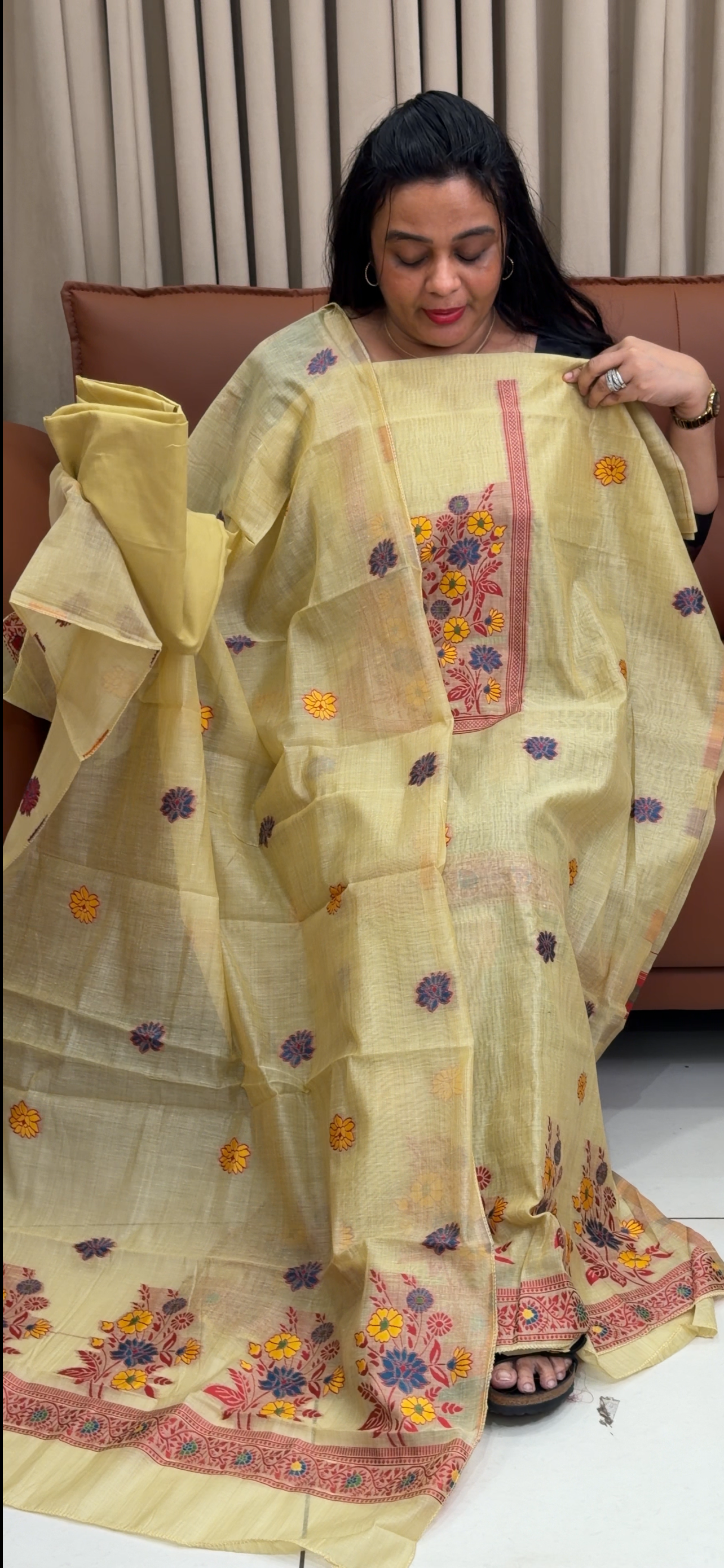 JAMDANI UNSTITCHED SALWAR SUITS - IHA 34908