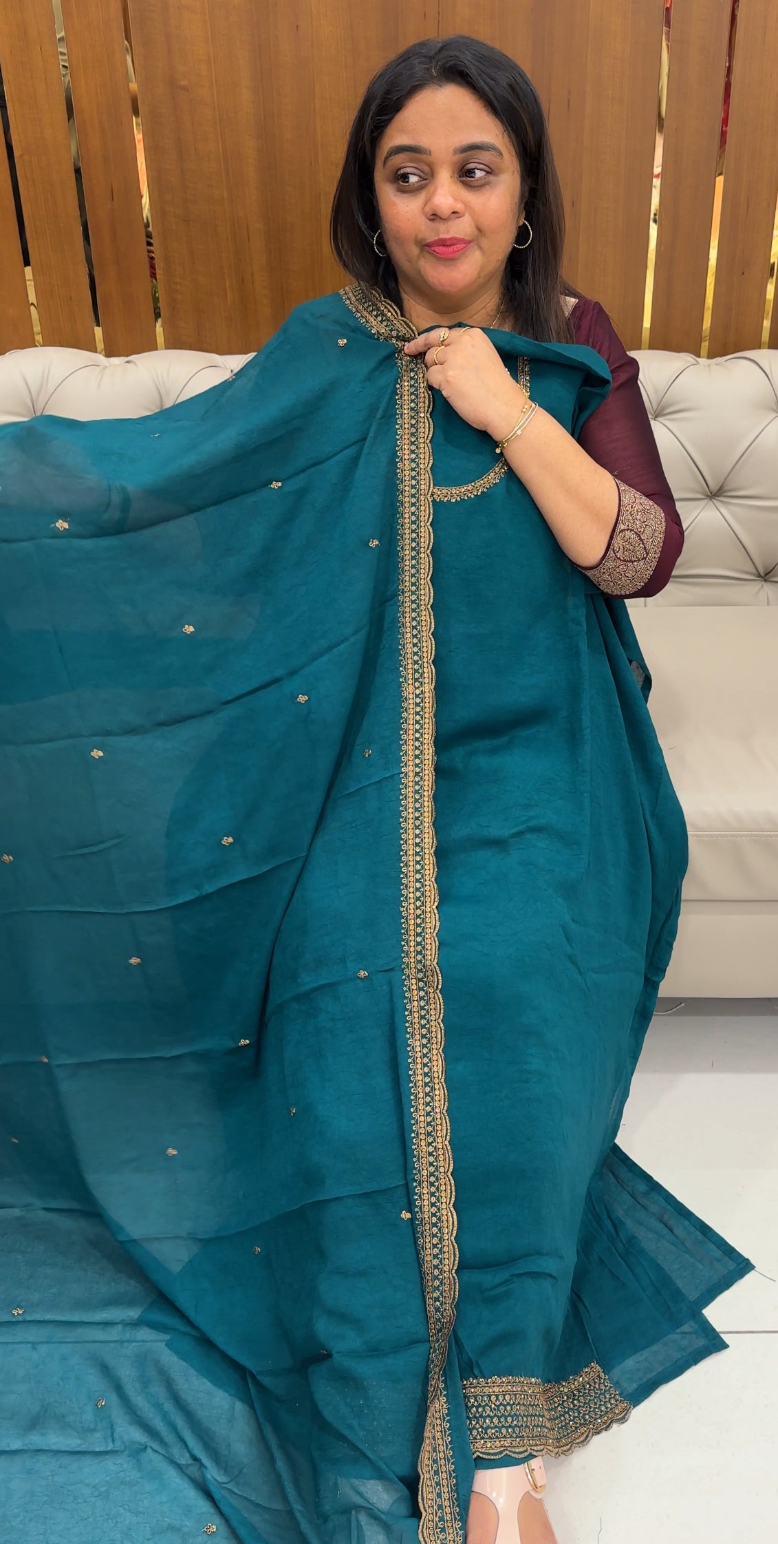 SEMI RAW SILK UNSTITCHED SALWAR SUITS - IHA 26968