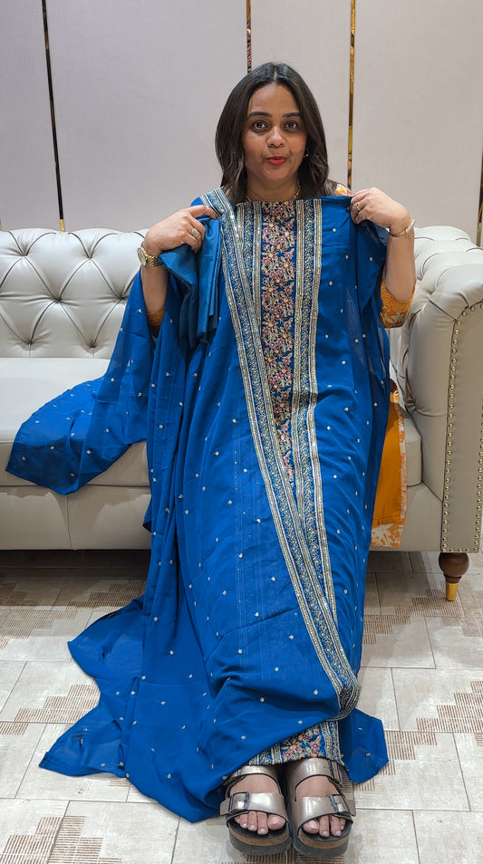 FAUX GEORGETTE UNSTITCHED SALWAR SUITS - IHA 22209