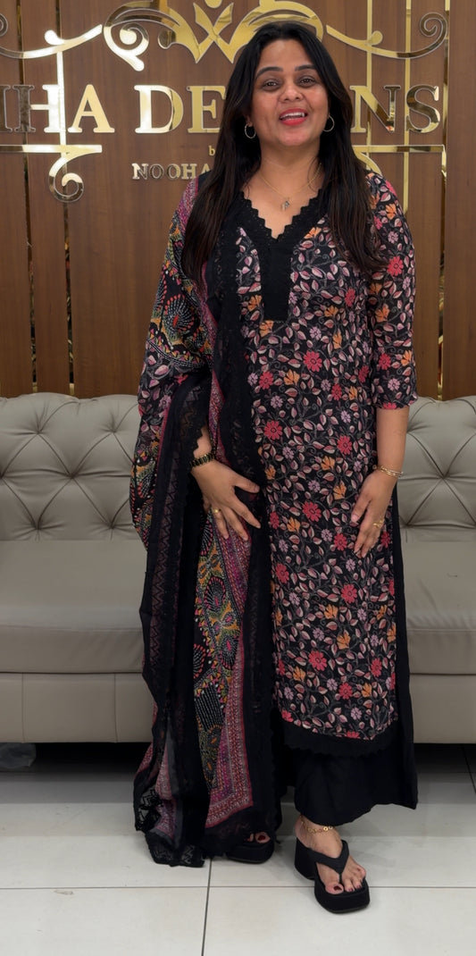 PRINTED CHIFFON UNSTITCHED SALWAR SUITS - IHA 29149