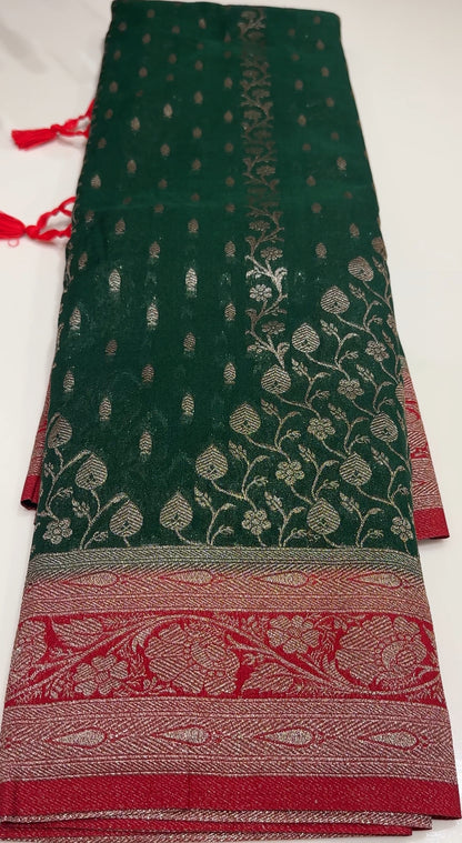 SEMI BANARASI SAREES - IHA 16800