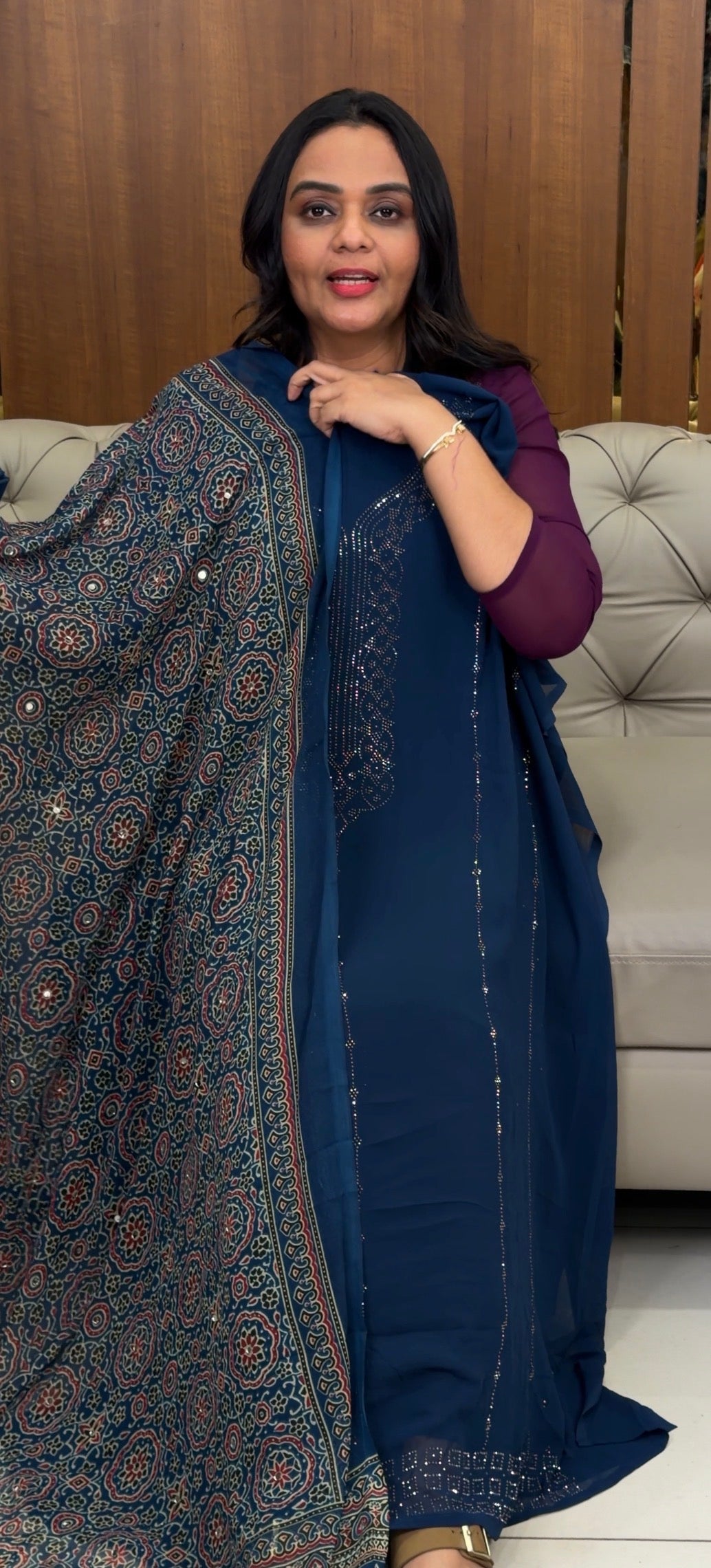 FAUX GEORGETTE UNSTITCHED SALWAR SUITS - IHA 32599