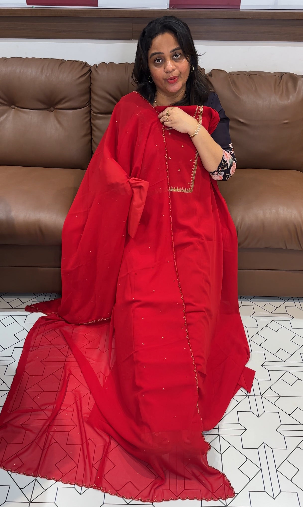 FAUX GEORGETTE UNSTITCHED SALWAR SUITS - IHA 26601