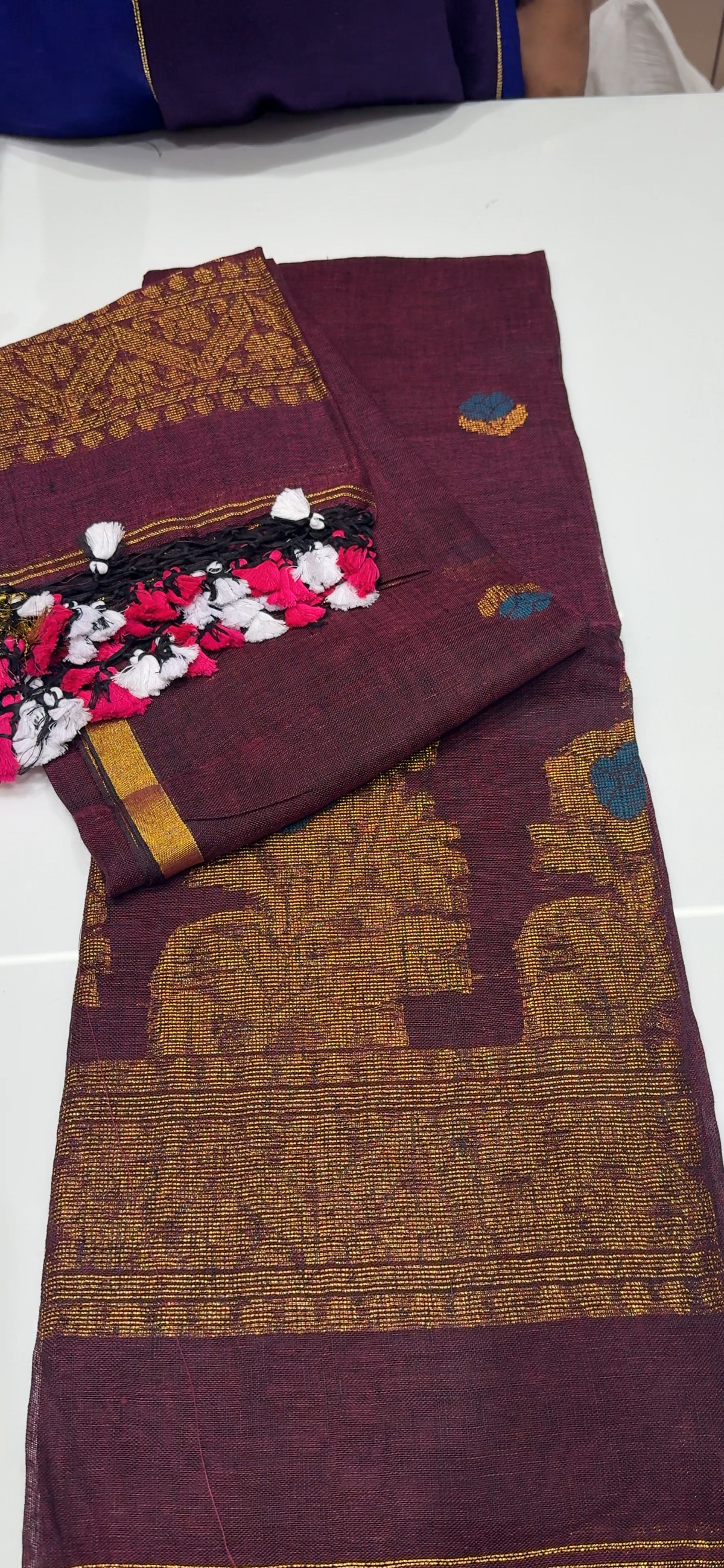 LINEN JAMDANI UNSTITCHED SALWAR -  IHA 35446