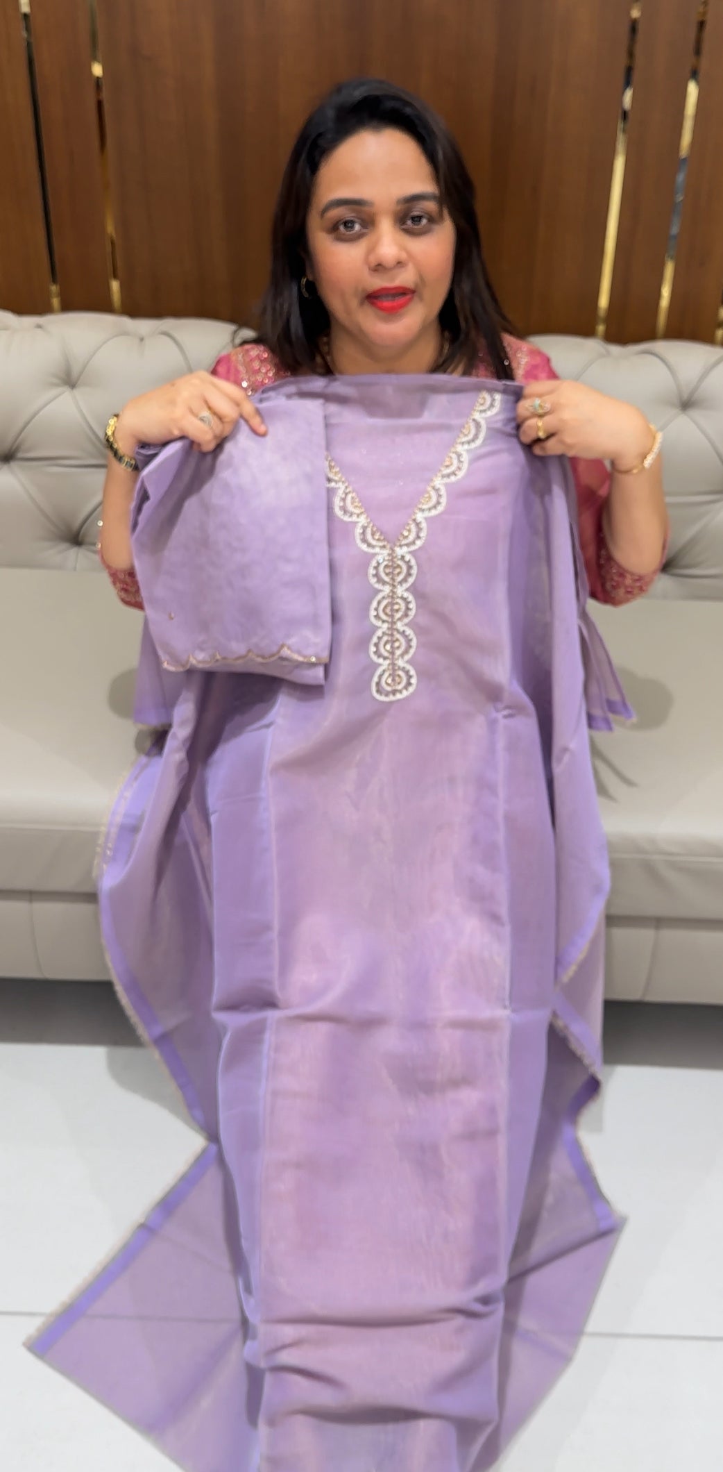 BANARASI TISSUE UNSTITCHED SALWAR SUITS - IHA 23450