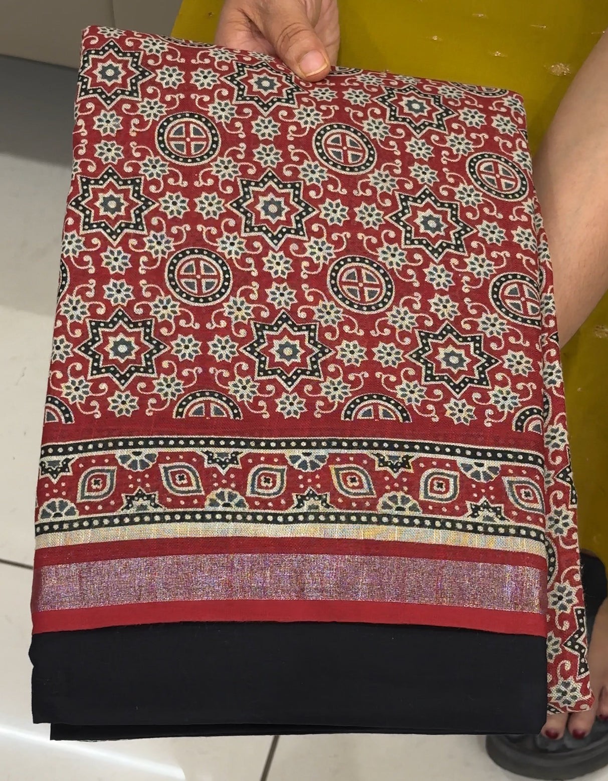 AJRAKH PRINTED UNSTITCHED SALWAR SUITS - IHA 28576