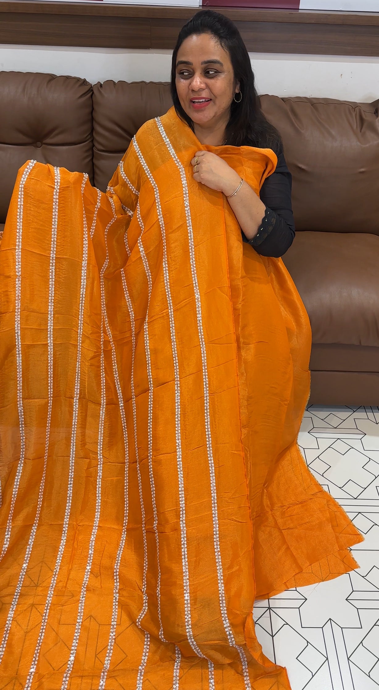 TISSUE UNSTITCHED SALWAR SUITS -  IHA 28131