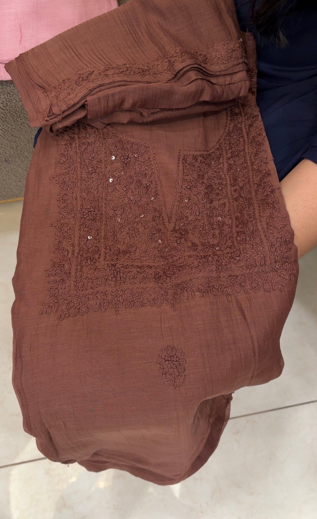 CHIKANKARI UNSTITCHED SALWAR SUIST - IHA 35864