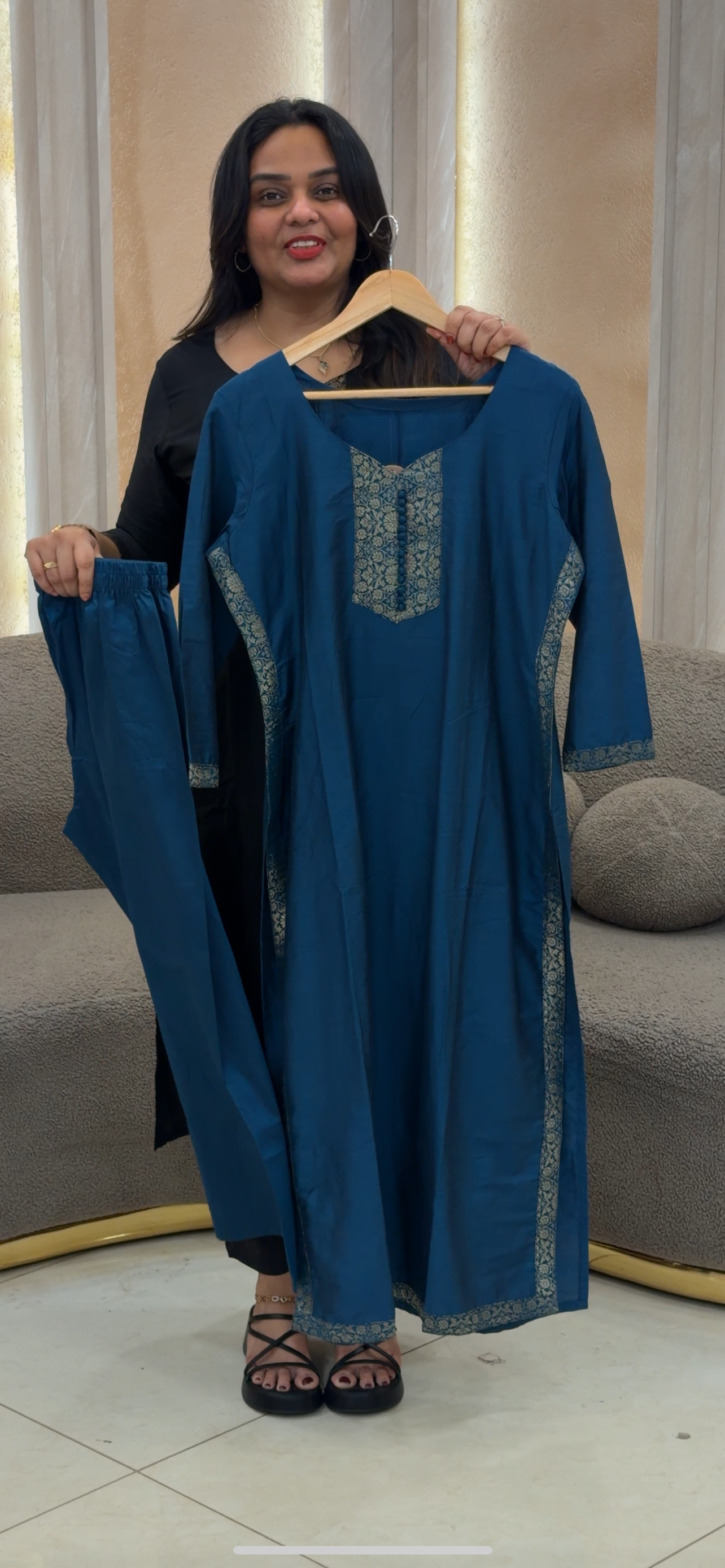 FORWARD SLUB SILK CO-ORDS SETS- - IHA 30584