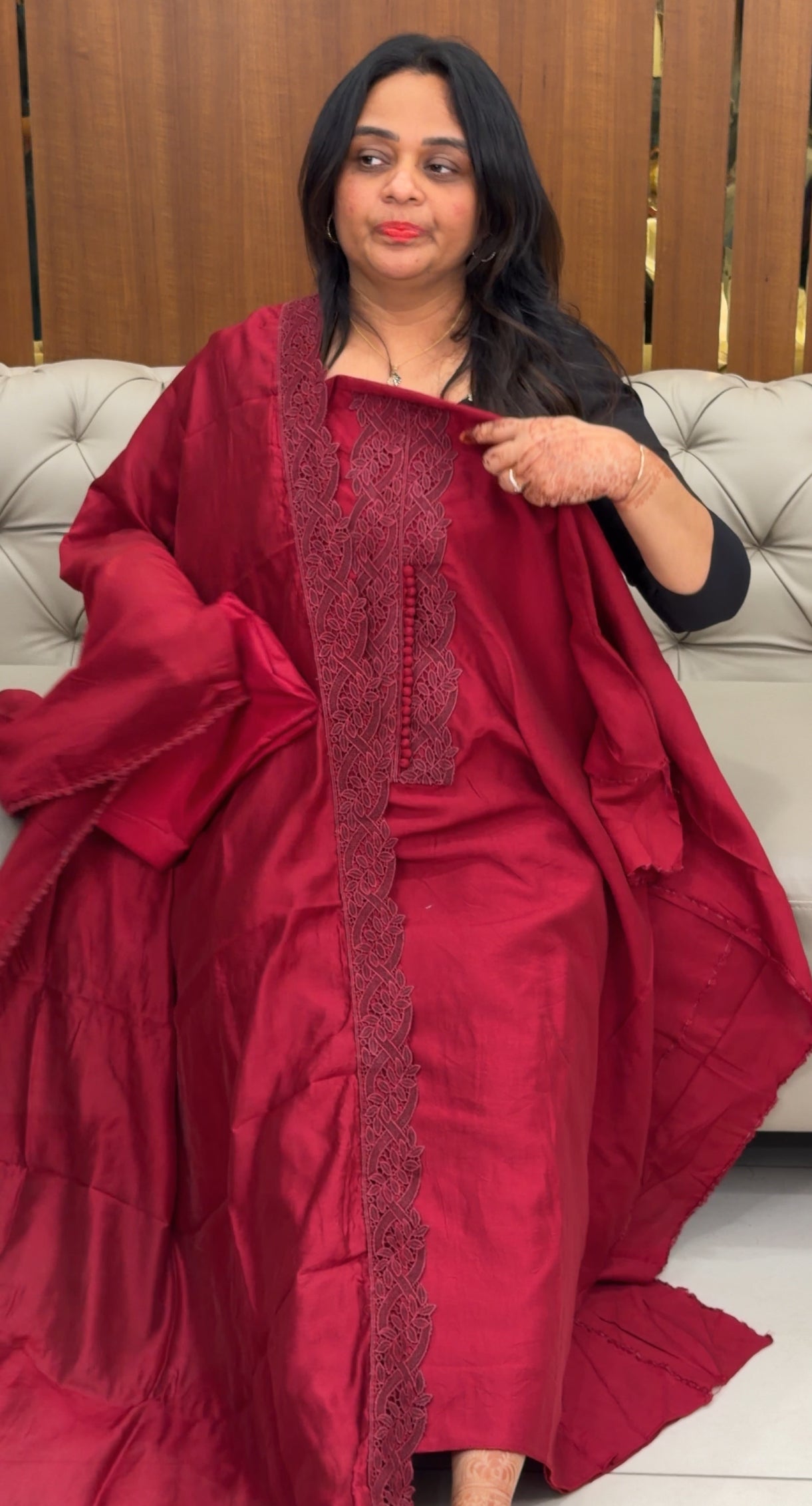 MALAI CHANDERI UNSTITCHED SALWAR SUITS - IHA 30058