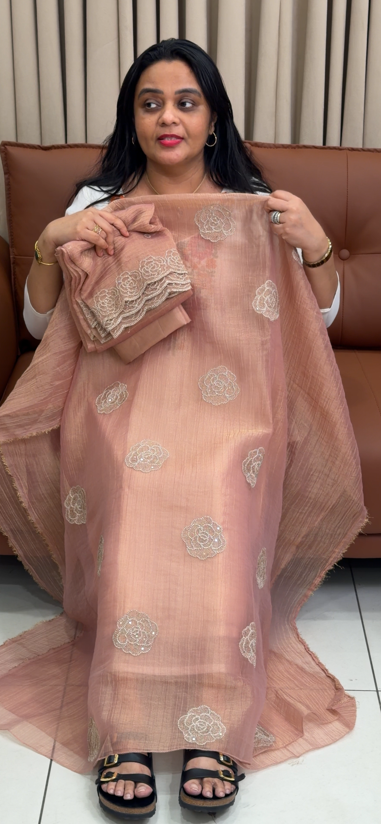 CRUSHED BANARASI UNSTITCHED SALWAR SUITS - IHA 34890