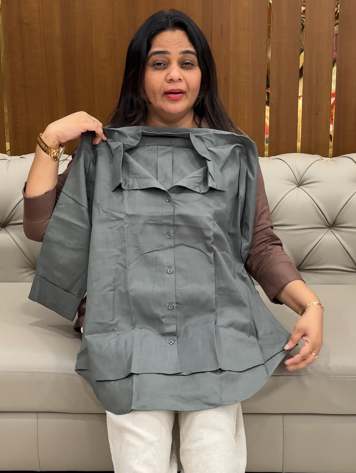 IHA'S IN-HOUSE LINEN SHORT SHIRT - IHA 28369