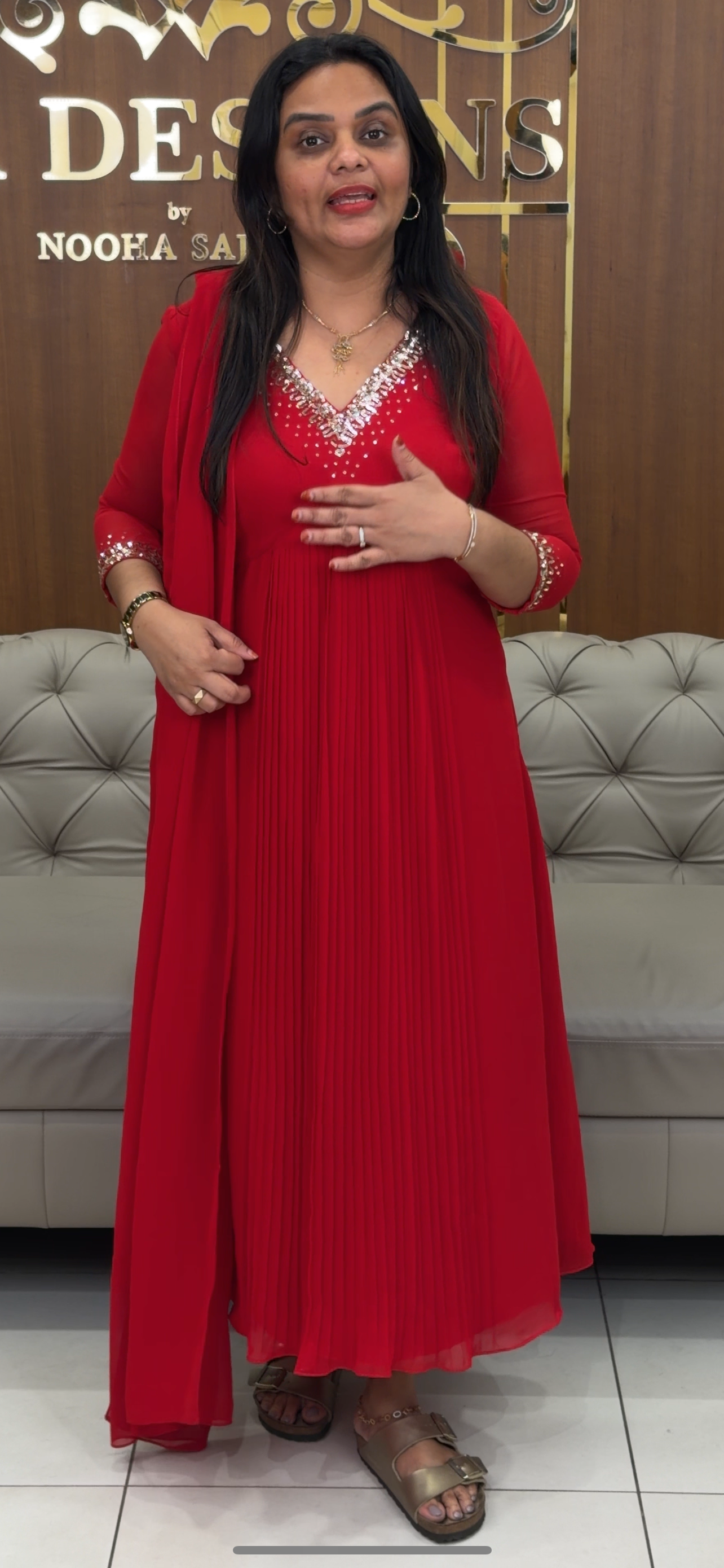 IHA'S IN-HOUSE HAND WORKED  ALINE TOP AND DUPATTA - IHA 31912