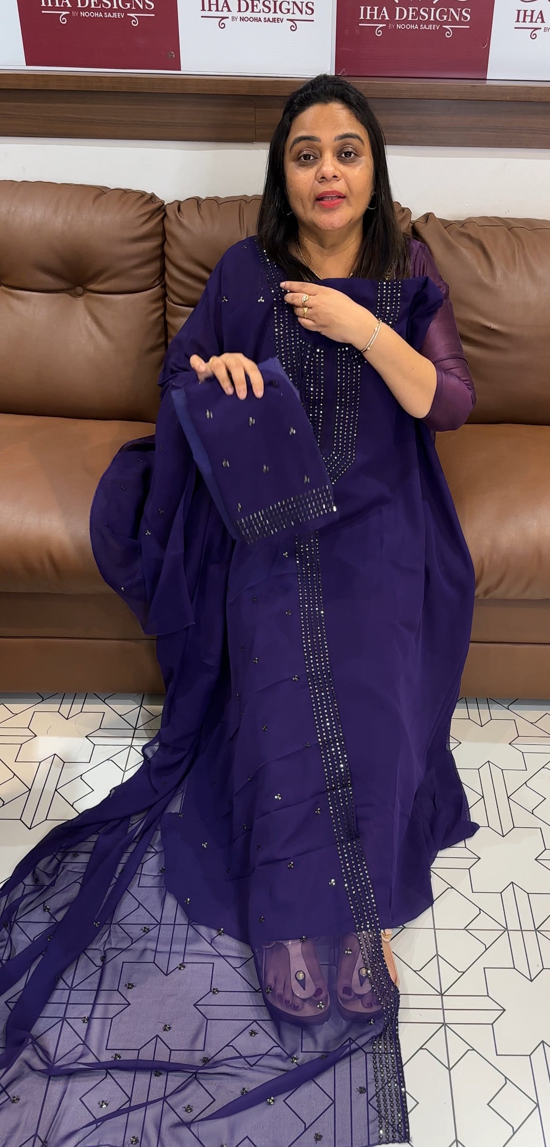 FAUX GEORGETTE UNSTITCHED SALWAR SUITS - IHA 27989