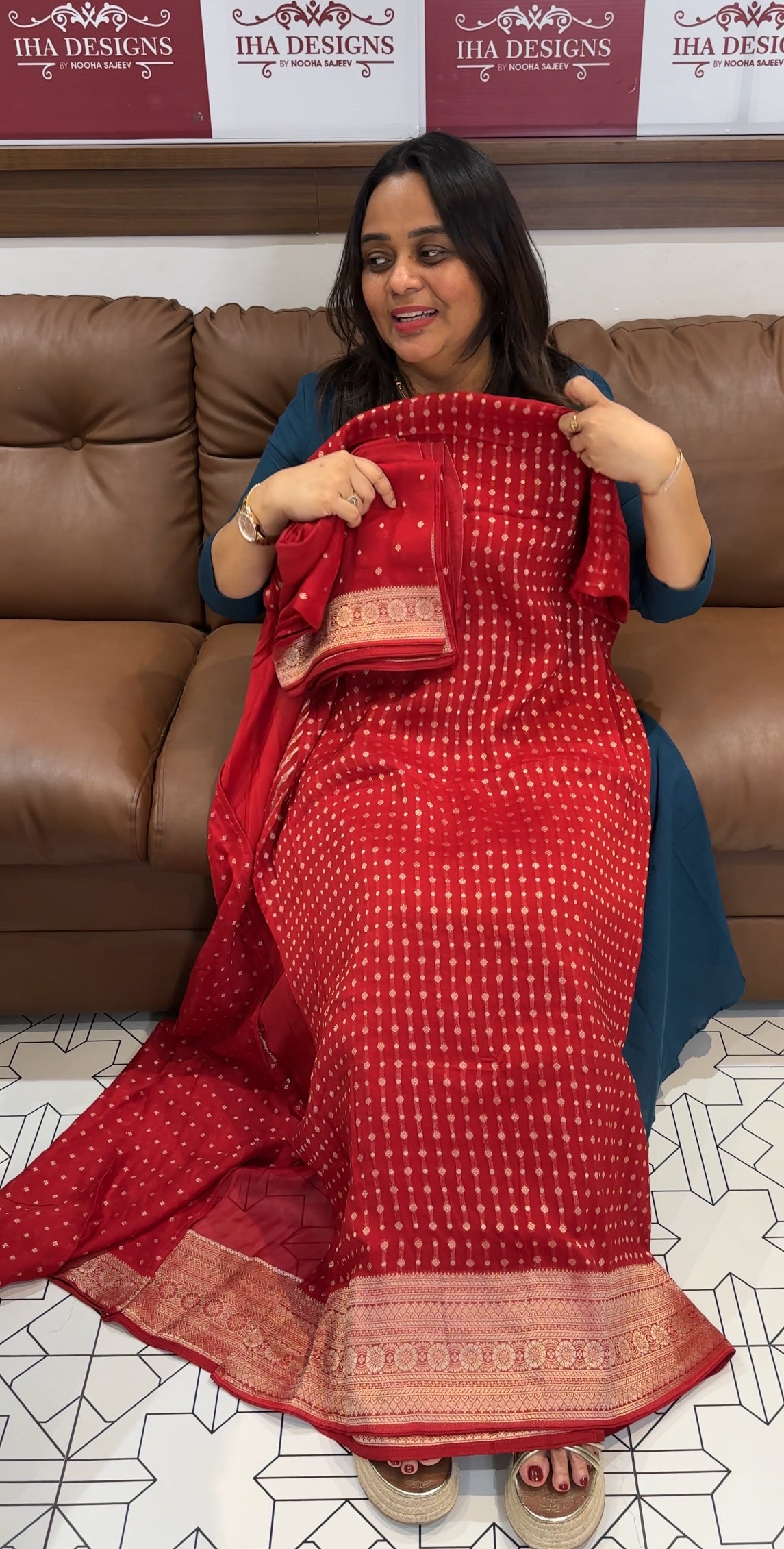 GEORGETTE BANARASI UNSTITCHED SALWAR SUITS - IHA 27661