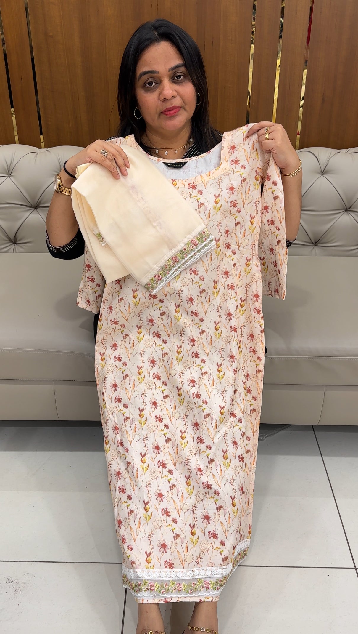 PRINED COTTON TOP, BOTTOM AND DUPATTA - IHA 28341