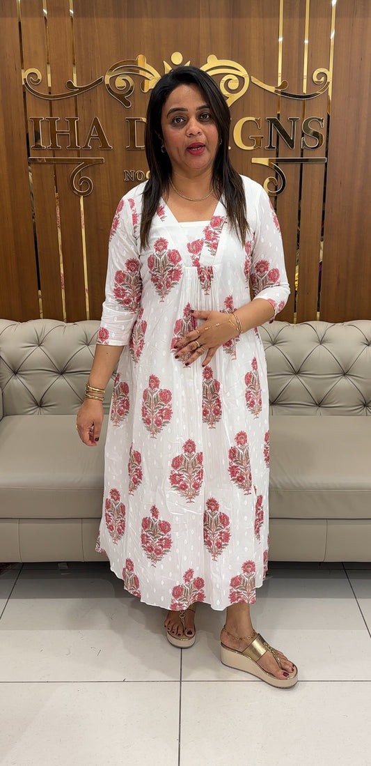 IHA'S IN-HOUSE PRINTED COTTON ALINE TOPS - IHA 25782