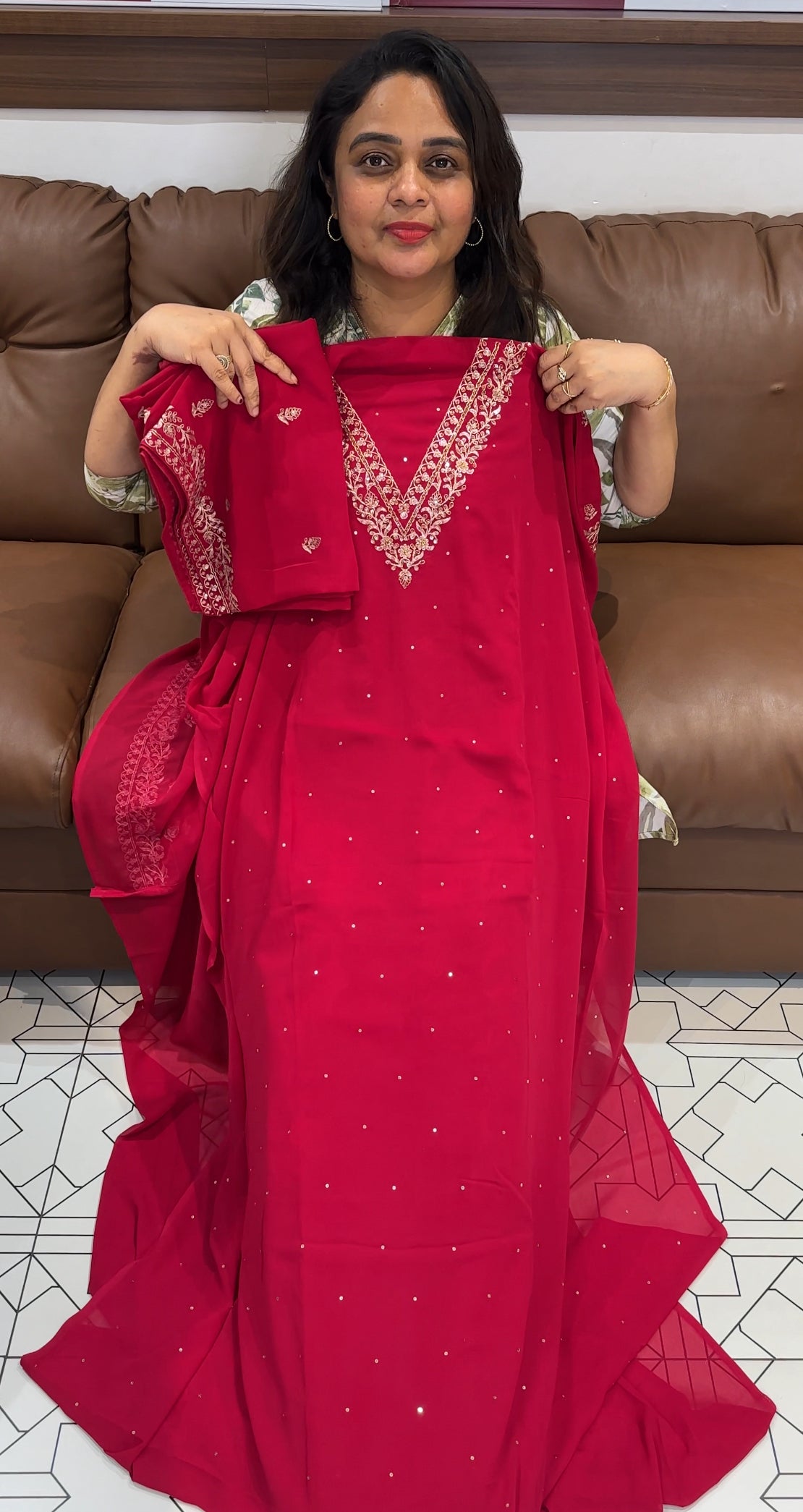 GEORGETTE UNSTITCHED SALWAR SUITS - IHA 26308