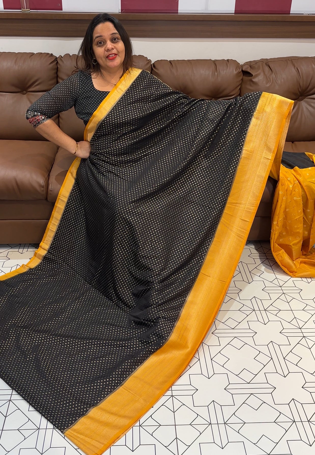 SEMI BANARASI SAREES - IHA 16826