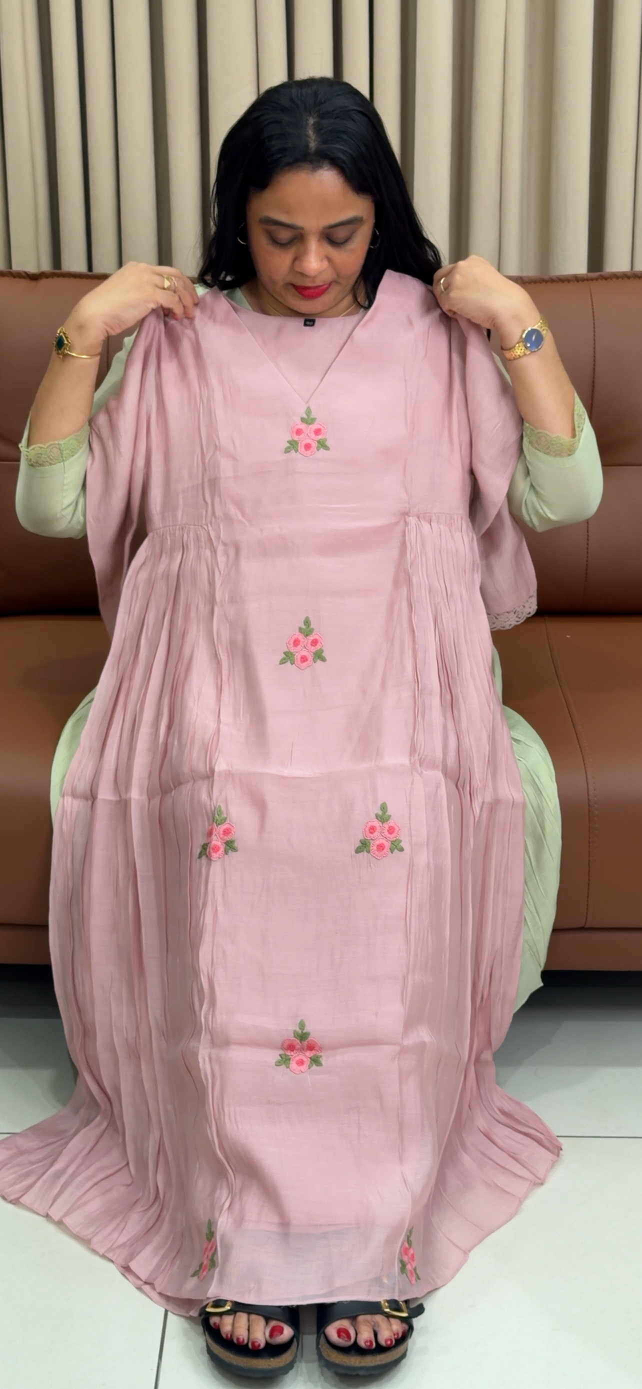 MALAI CHANDERI TOP, BOTTOM AND DUPATTA - IHA 34448