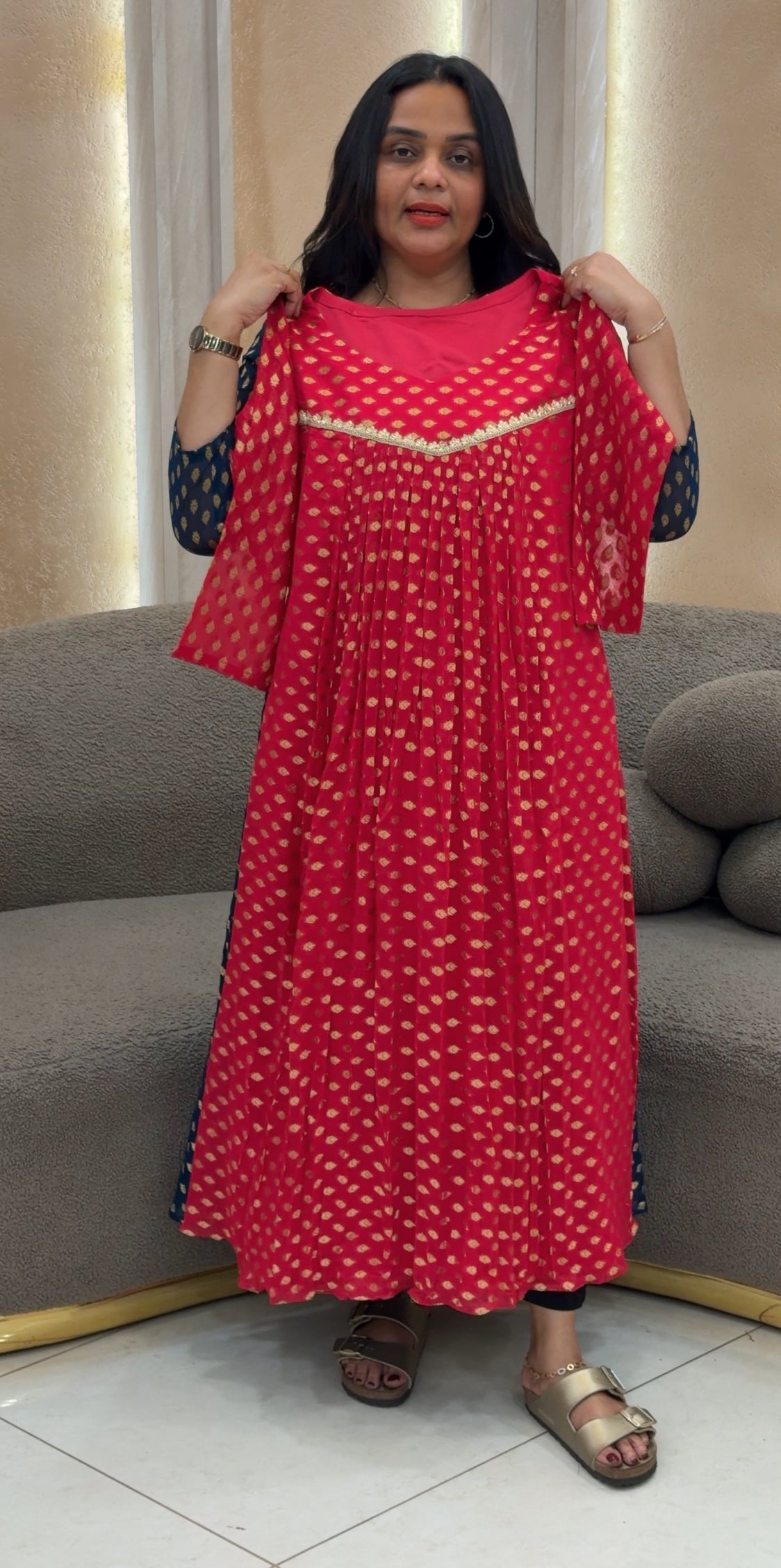 IHA'S IN-HOUSE GEORGETTE ALINE TOPS - IHA 30655