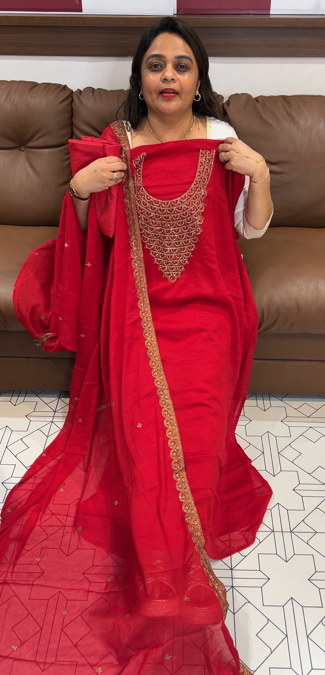 SEMI RAW SILK UNSTITCHED SALWAR SUITS -  IHA 24278