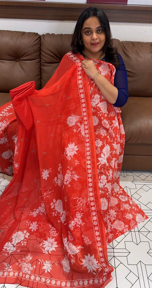 PRINTED GEORGETTE UNSTITCHED SALWAR SUITS - IHA 28083