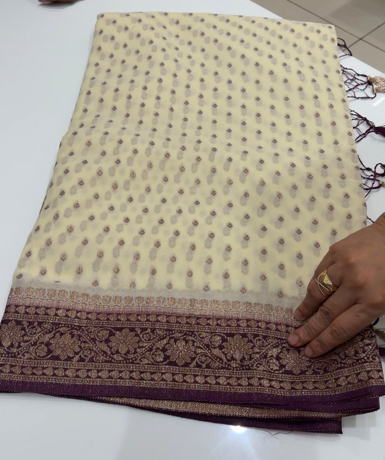GEORGETTE BANARASI SAREES - IHA 34006