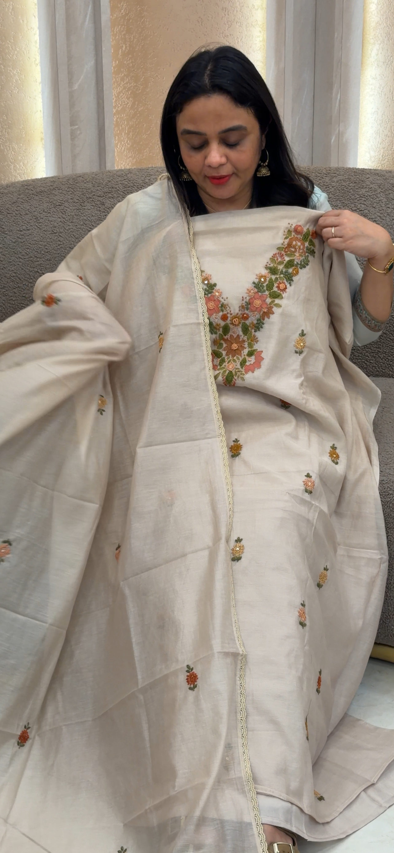 MUL CHANDERI UNSTITCHED SALWAR SUITS - IHA 33623