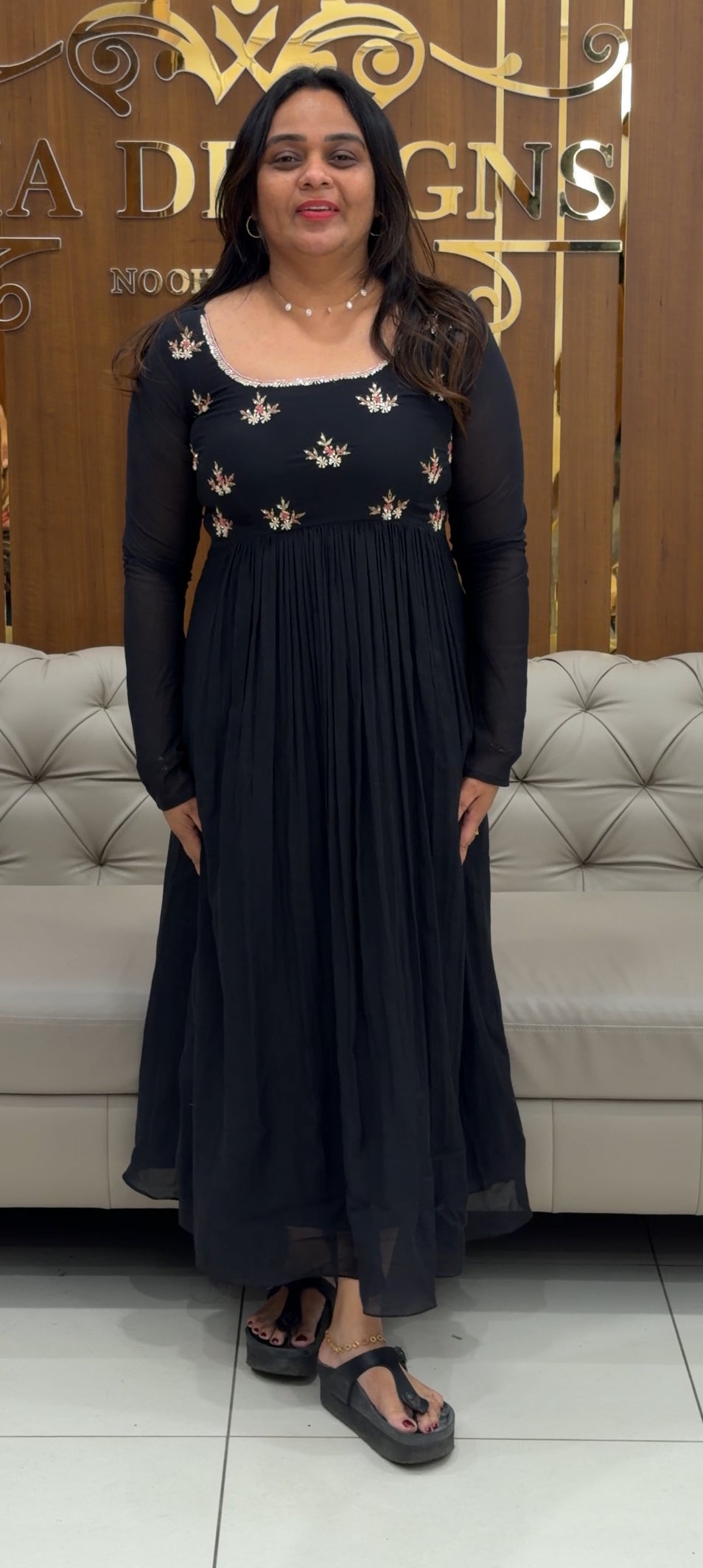 IHA'S IN-HOUSE MUL CHANDERI ALINE TOPS - IHA 28710