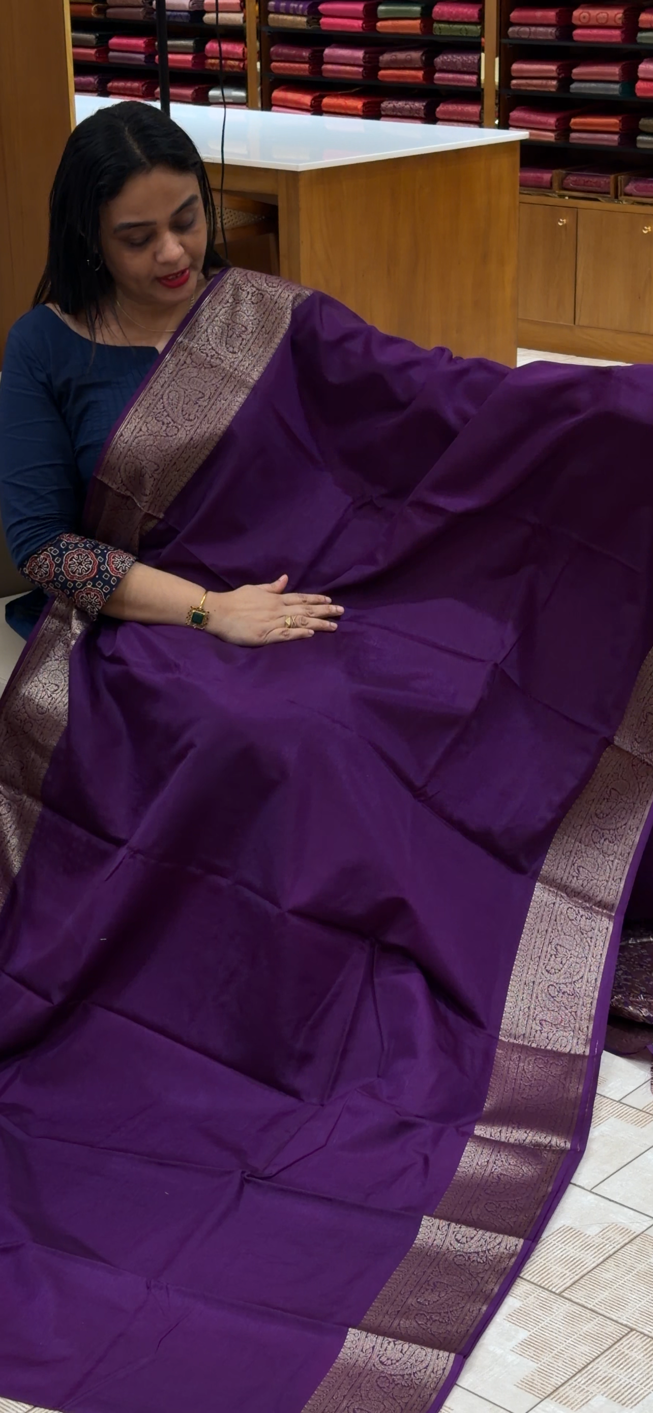 SEMI BANARASI SAREES - IHA 34384