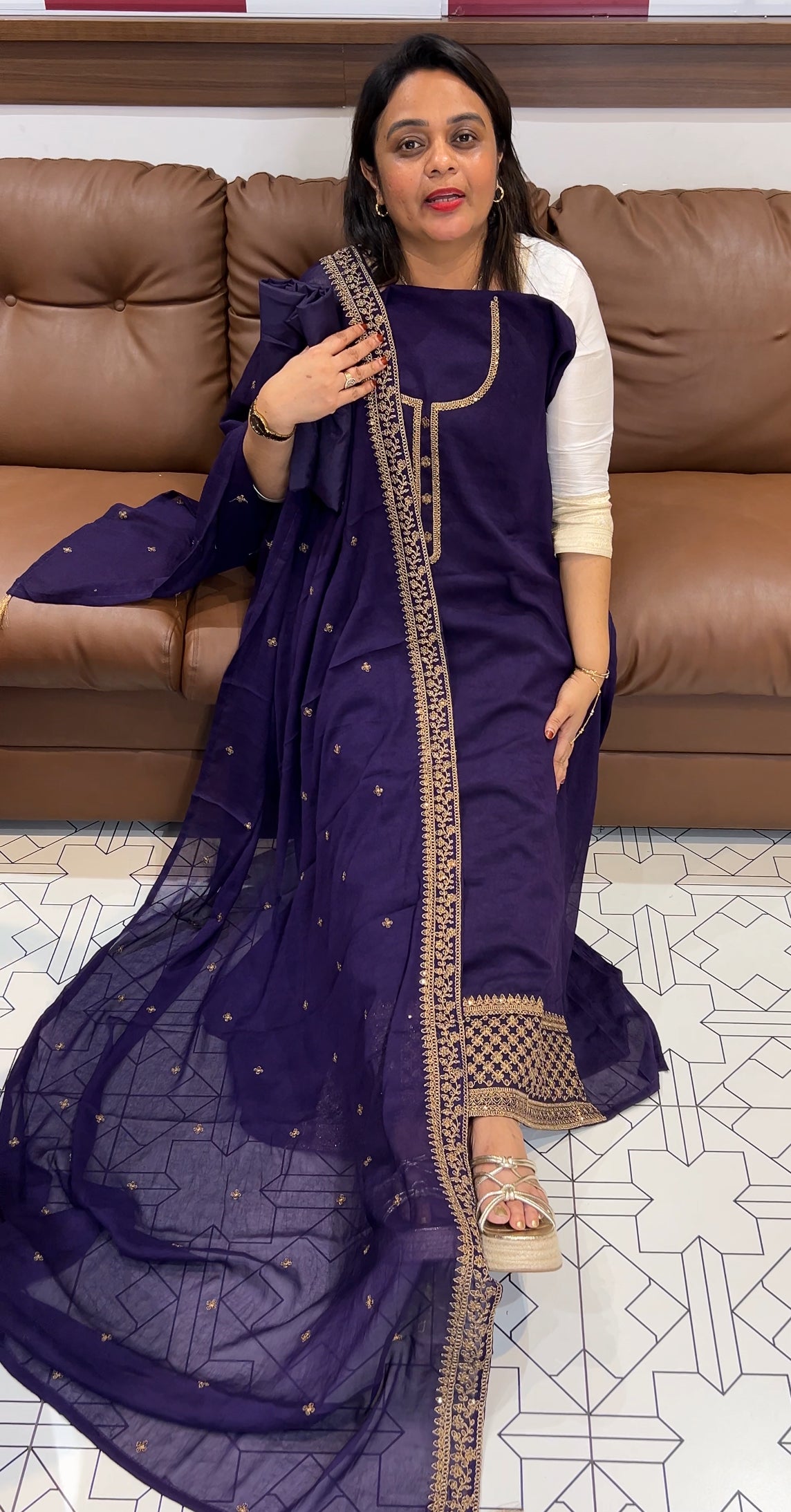 SEMI RAW SILK UNSTITCHED SALWAR SUITS  - IHA 24345