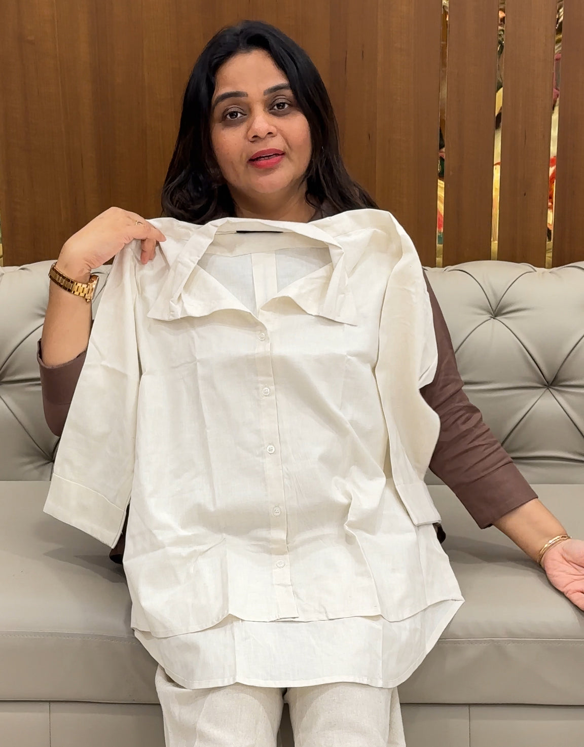 IHA'S IN-HOUSE LINEN SHORT SHIRT - IHA 28369