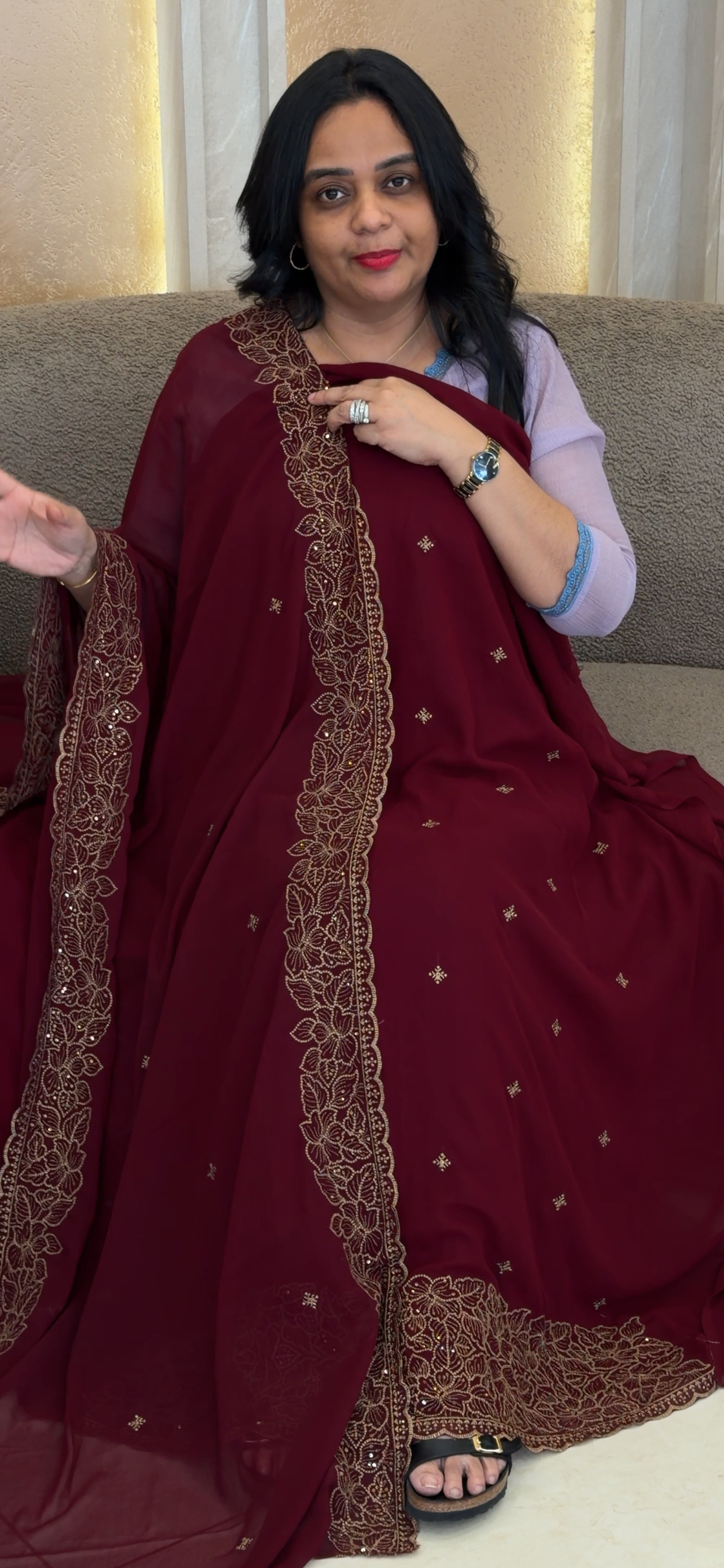 FAUX GEORGETTE UNSTITCHED SALWAR SUITS - IHA 35081