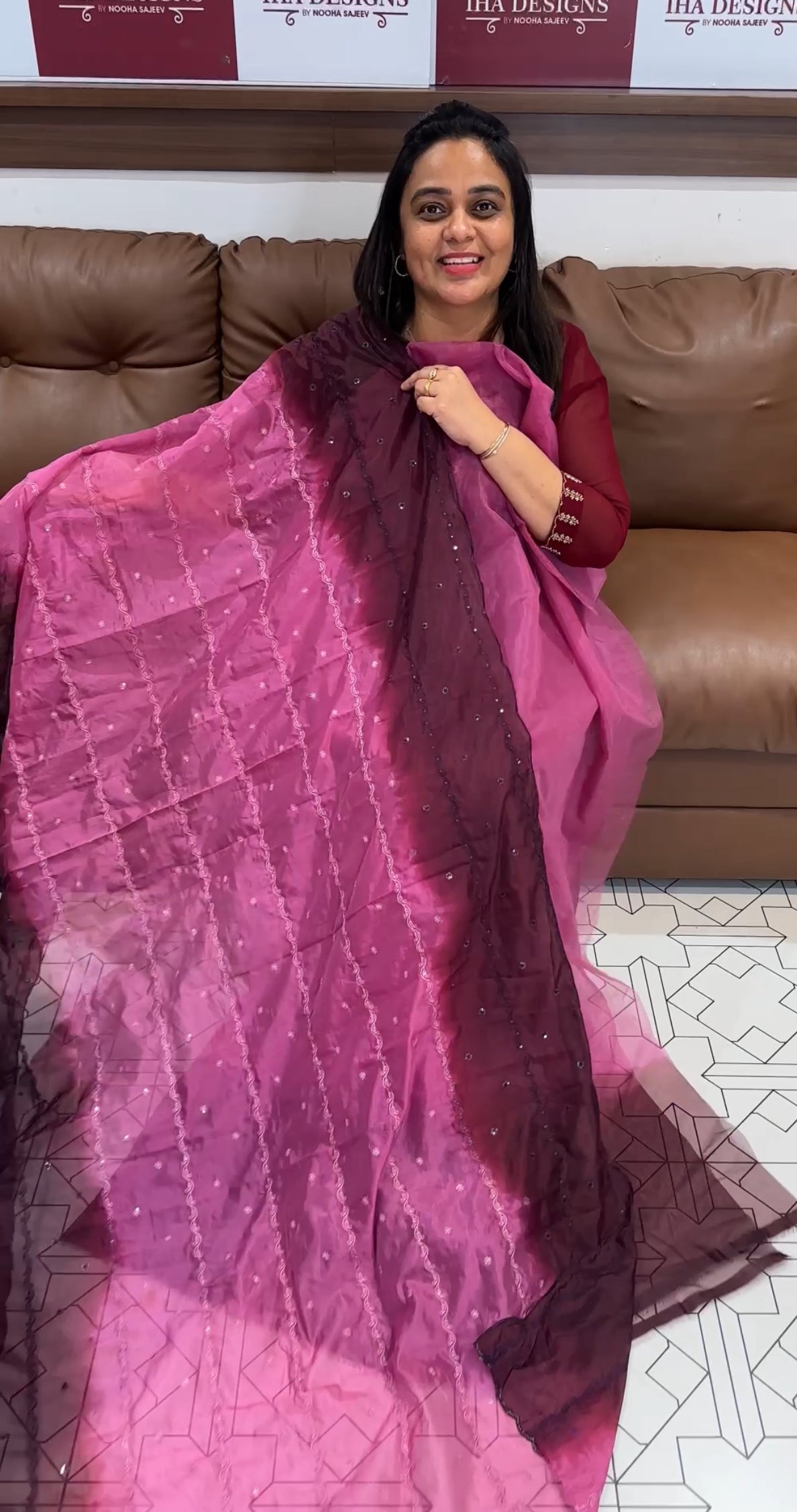 DOUBLE DYED ORGANZA UNSTITCHED SALWAR SUITS - IHA 28041