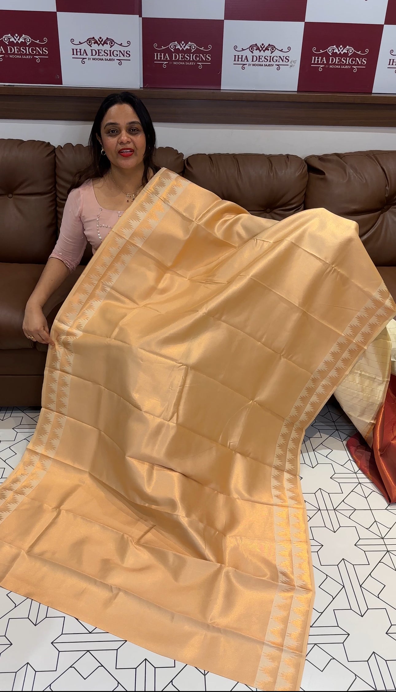 TISSUE SEMI SILK SAREES - IHA 17665