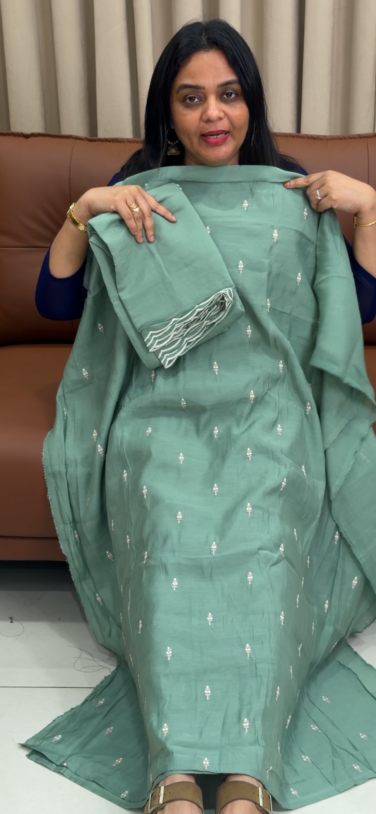 MUL CHANDERI UNSTITCHED SALWAR SUITS - IHA 33654