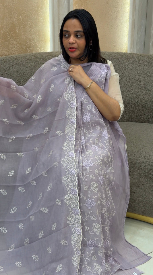 MUL CRUSHED UNSTITCHED SALWAR SUTS - IHA 33281