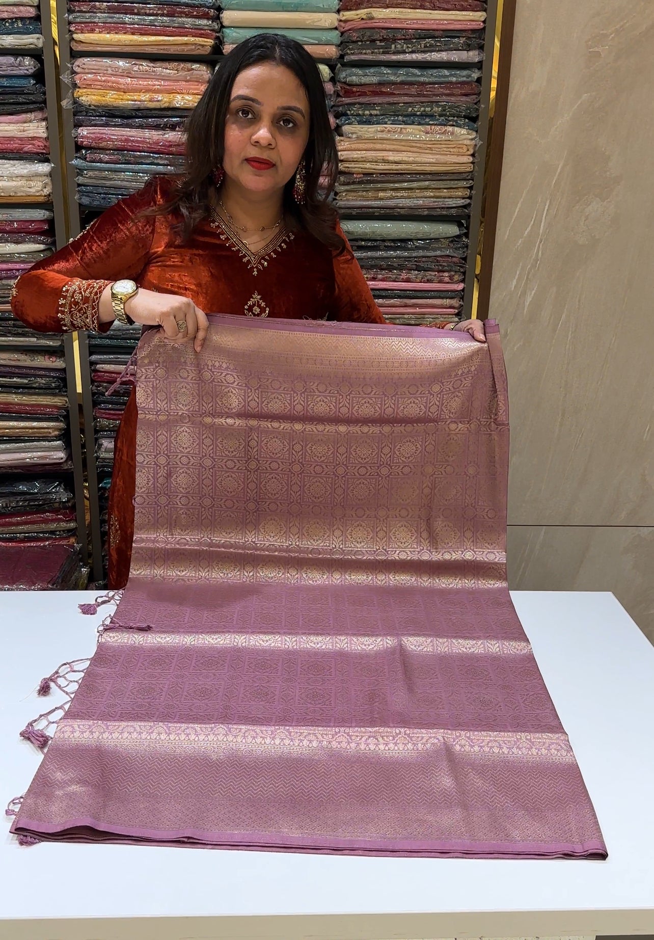 SEMI KATAN SAREE - IHA 16357