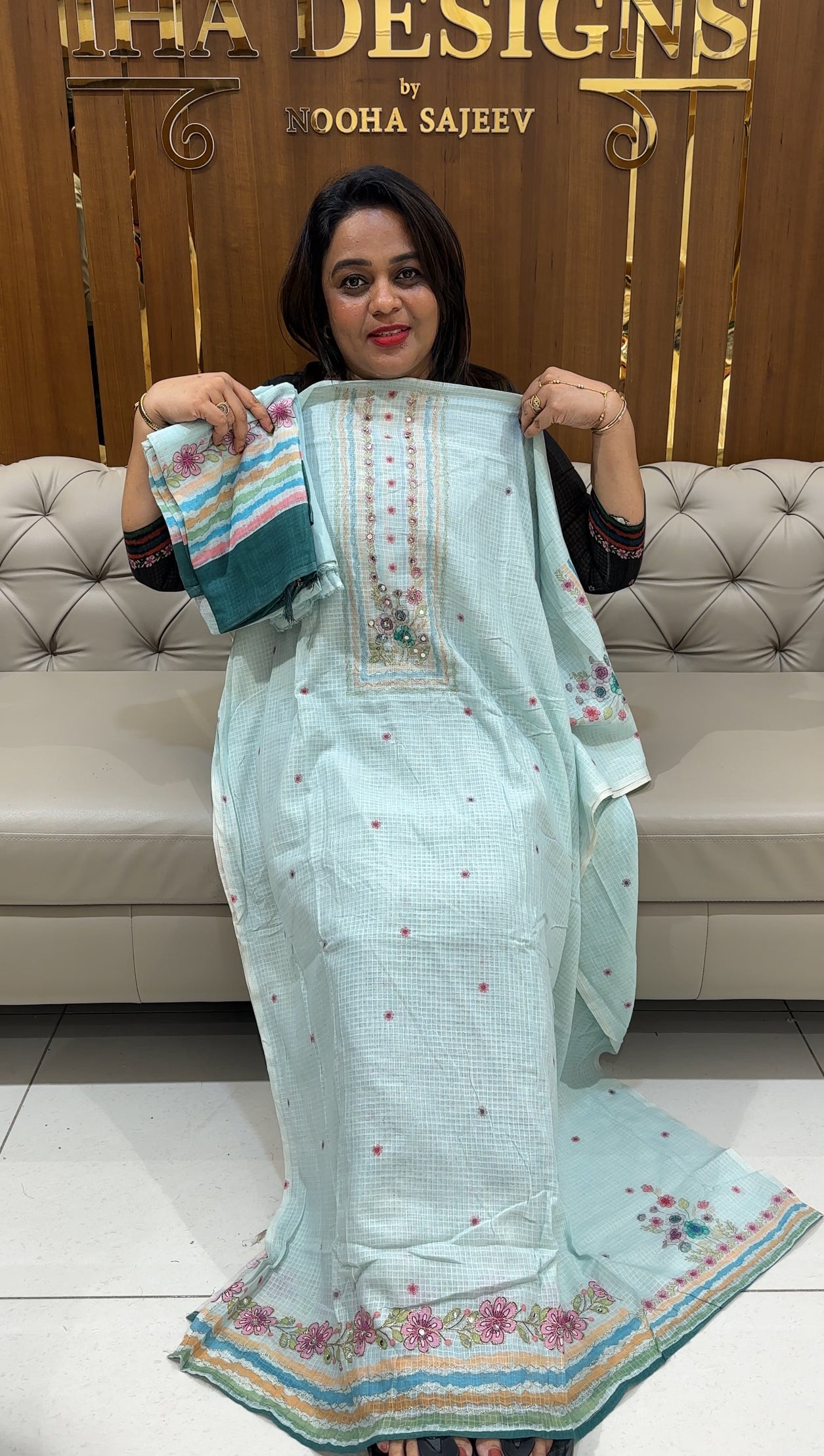 COTTON UNSTITCHED SALWAR SUITS - IHA 24996