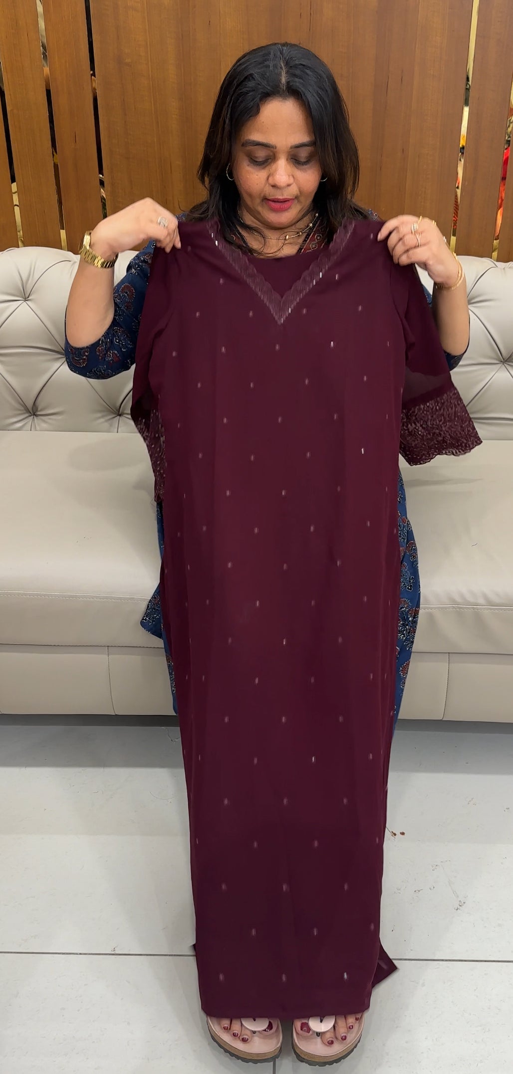 FAUX GEORGETTE TOP,BOTTOM AND DUPATTA - IHA 26989