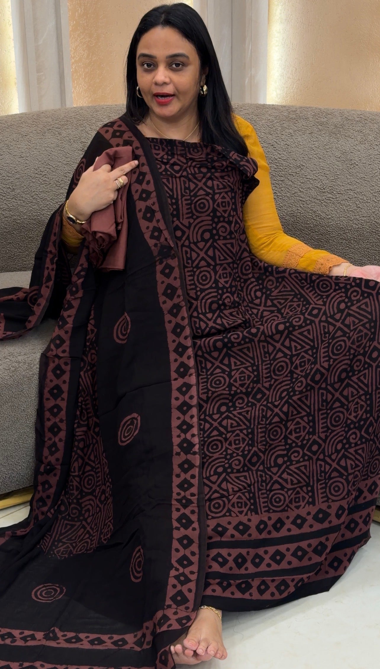 BATIK PRINTED UNSTITCHED SALWAL SUITS -IHA 33472