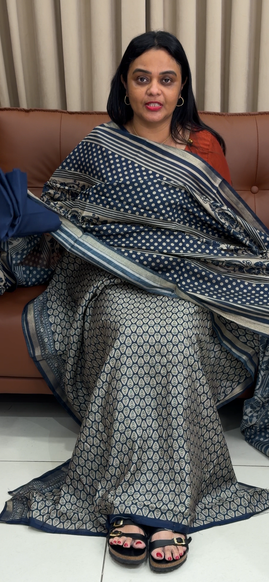 PRINTED SILK UNSTITCHED SALWAR SUITS - IHA 34321