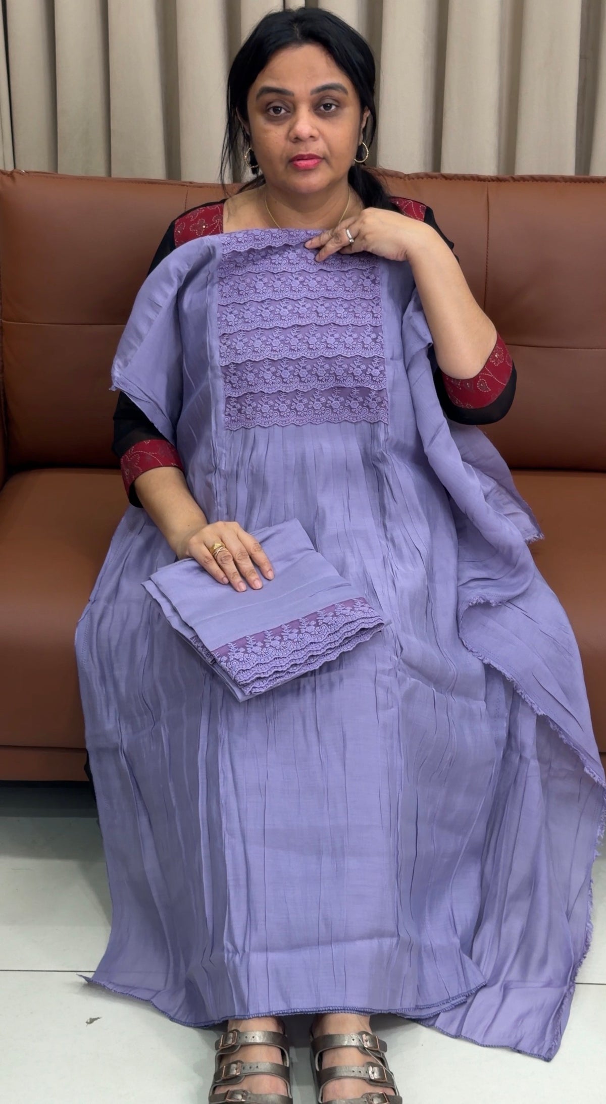 MUL CHANDERI UNSTITCHED SALWAR SUITS - IHA 36098