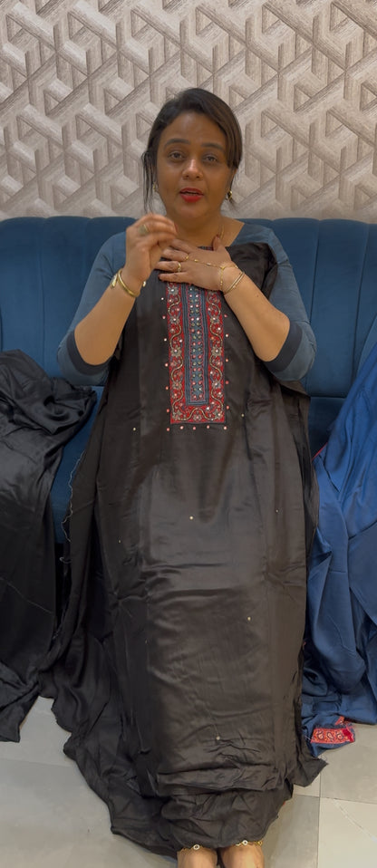 COTTON LINEN KURTA MATERIALS - IHA 28864