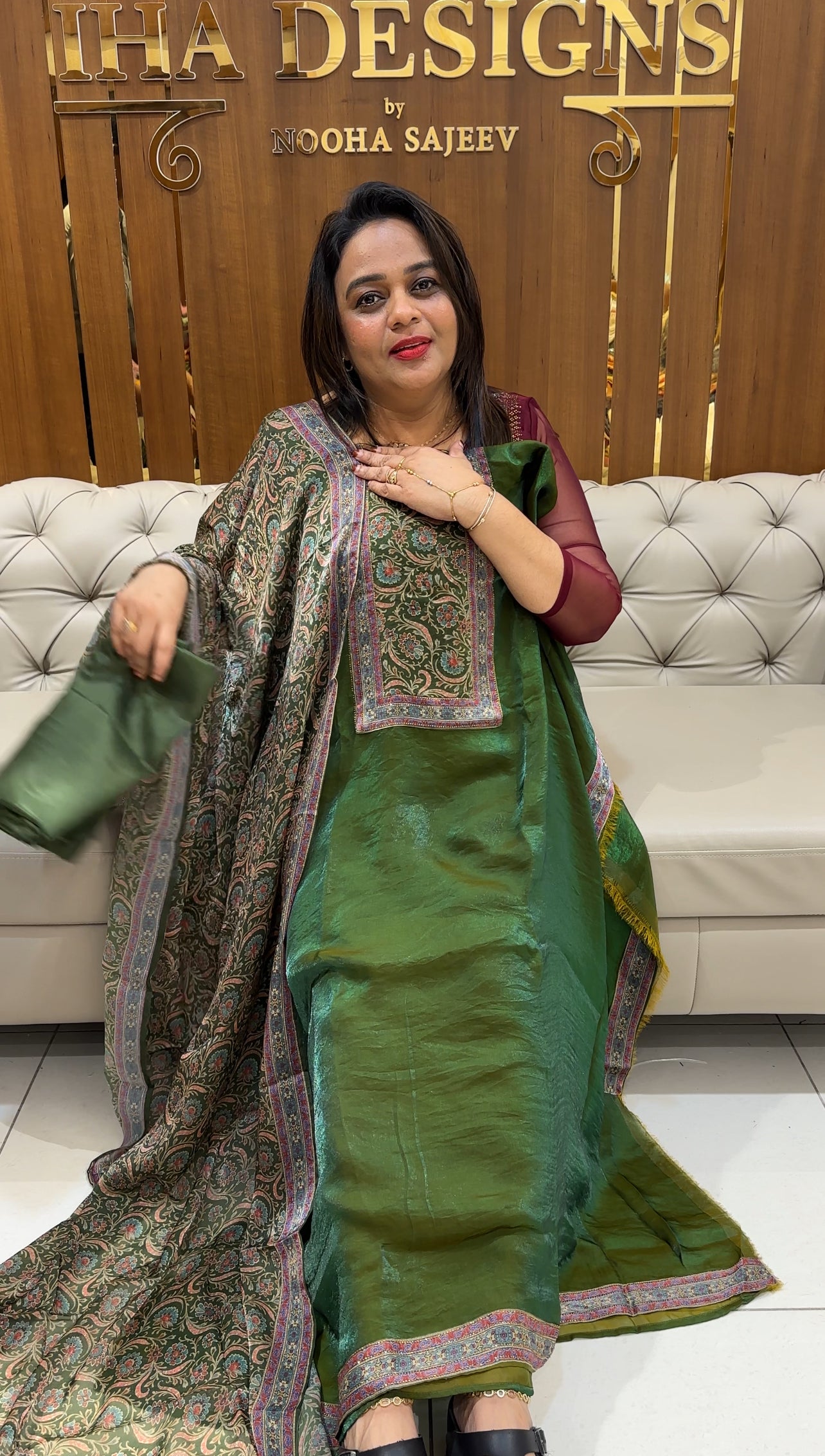 FORWARD VELVET ORGANZA UNSTITCHED SALWAR SUITS - IHA 25002
