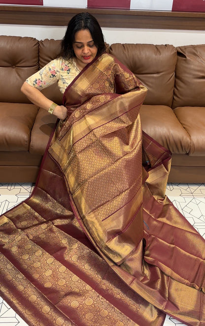 SEMI BROCADE SAREE - IHA 19981